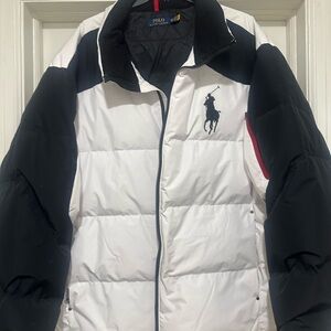 Polo by Ralph Lauren Men's Black and White Puffer Jacket